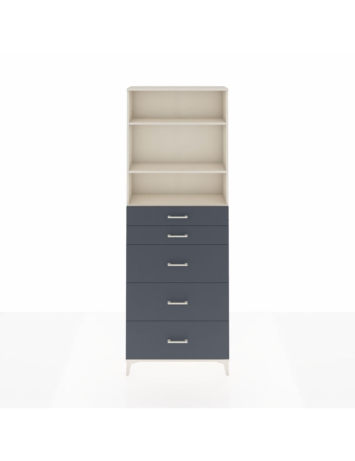 Arges Dolap 3 Raflı 5 Çekmeceli 88x30x243 Aytaşı-Antrasit