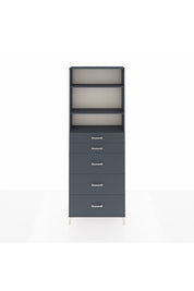 Arges Dolap 3 Raflı 5 Çekmeceli 88x30x243 Antrasit-Antrasit