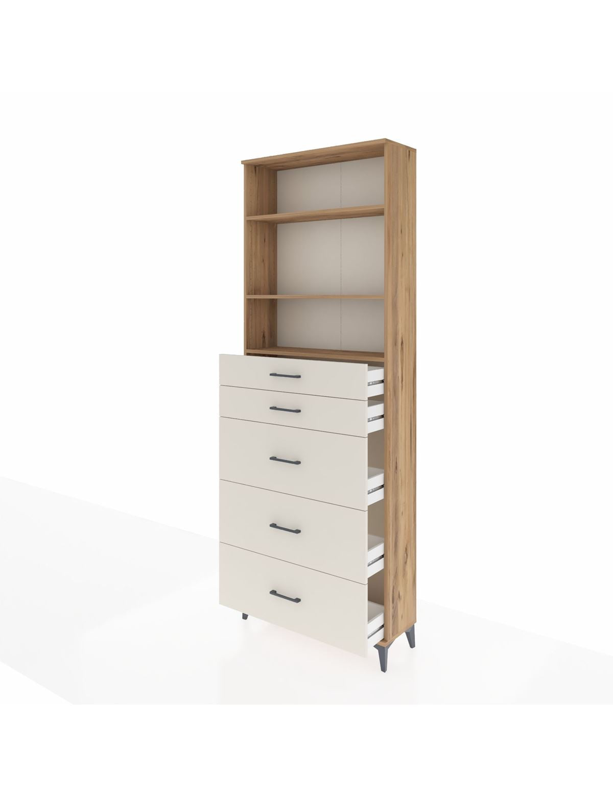 Arges Dolap 3 Raflı 5 Çekmeceli 88x30x243 - S33M188V7A