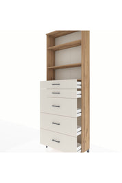 Arges Dolap 3 Raflı 5 Çekmeceli 88x30x243 Çam-Aytaşı