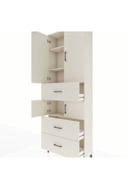 Arges Dolap 4 Raflı 3 Çekmeceli 4 Kapaklı 88x30x243 Aytaşı-Aytaşı