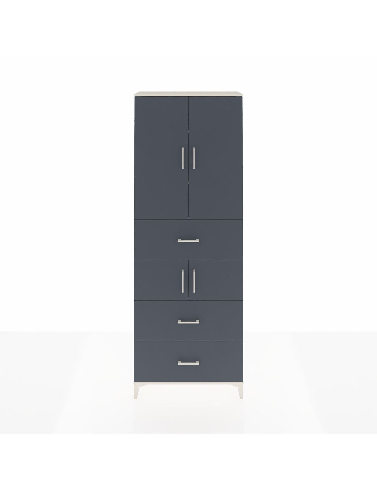 Arges Dolap 4 Raflı 3 Çekmeceli 4 Kapaklı 88x30x243 Aytaşı-Antrasit