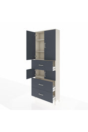 Arges Dolap 4 Raflı 3 Çekmeceli 4 Kapaklı 88x30x243 Aytaşı-Antrasit