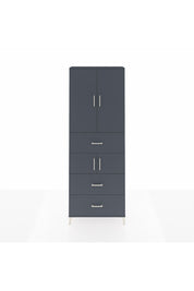 Arges Dolap 4 Raflı 3 Çekmeceli 4 Kapaklı 88x30x243 Antrasit-Antrasit