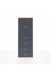 Arges Dolap 4 Raflı 3 Çekmeceli 4 Kapaklı 88x30x243 Çam-Antrasit