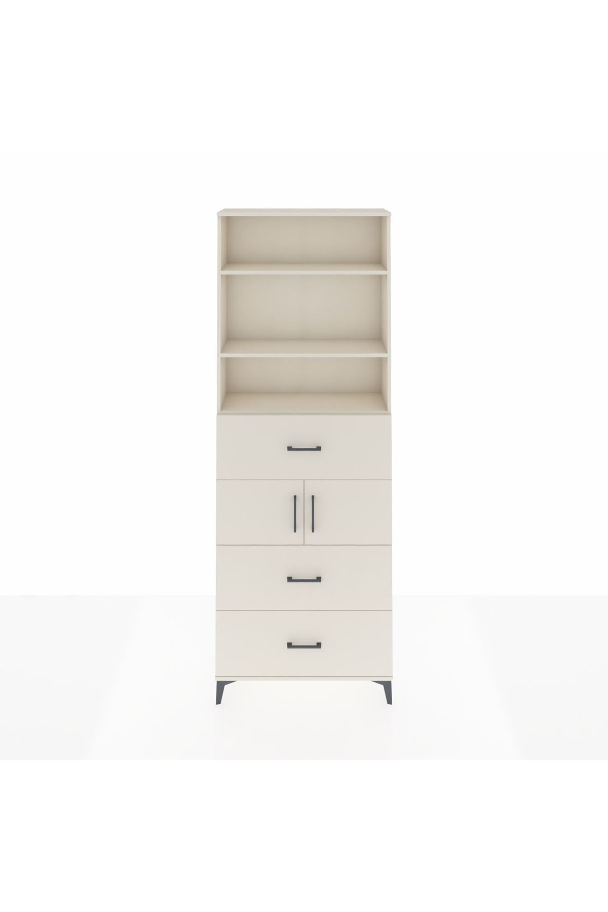 Arges Dolap 4 Raflı 3 Çekmeceli 2 Kapaklı 88x30x243 Aytaşı-Aytaşı