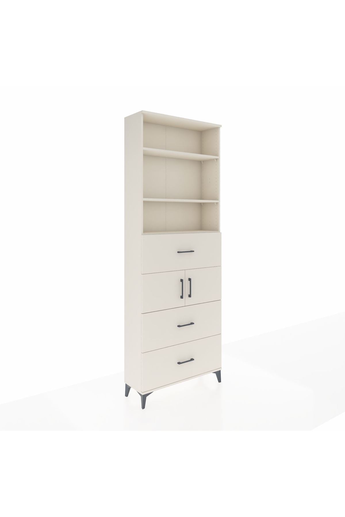 Arges Dolap 4 Raflı 3 Çekmeceli 2 Kapaklı 88x30x243 - S33M190V1A