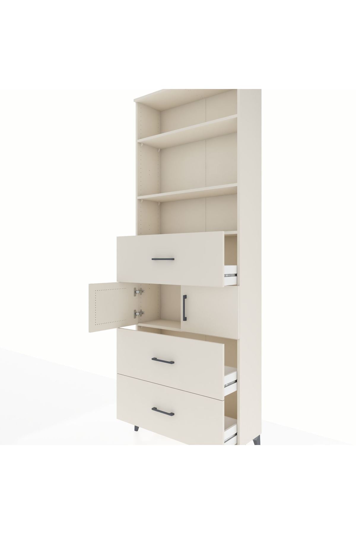 Arges Dolap 4 Raflı 3 Çekmeceli 2 Kapaklı 88x30x243 Aytaşı-Aytaşı