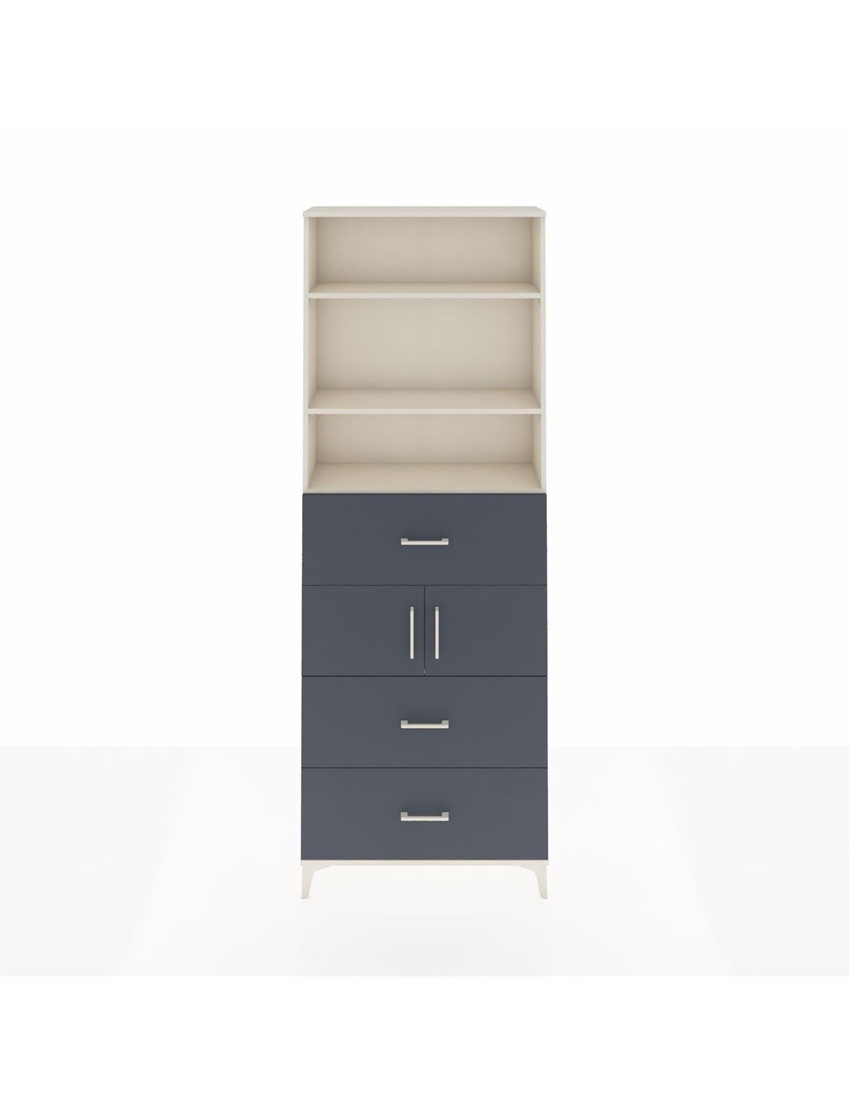 Arges Dolap 4 Raflı 3 Çekmeceli 2 Kapaklı 88x30x243 Aytaşı-Antrasit