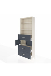 Arges Dolap 4 Raflı 3 Çekmeceli 2 Kapaklı 88x30x243 Aytaşı-Antrasit