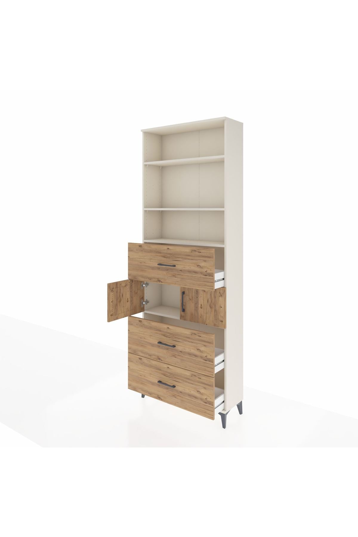 Arges Dolap 4 Raflı 3 Çekmeceli 2 Kapaklı 88x30x243 - S33M190V3A