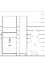 Arges Dolap 4 Raflı 3 Çekmeceli 2 Kapaklı 88x30x243 - S33M190V3A