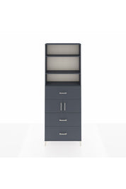 Arges Dolap 4 Raflı 3 Çekmeceli 2 Kapaklı 88x30x243 Antrasit-Antrasit