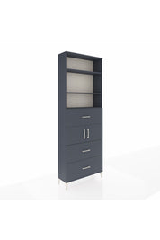 Arges Dolap 4 Raflı 3 Çekmeceli 2 Kapaklı 88x30x243 Antrasit-Antrasit