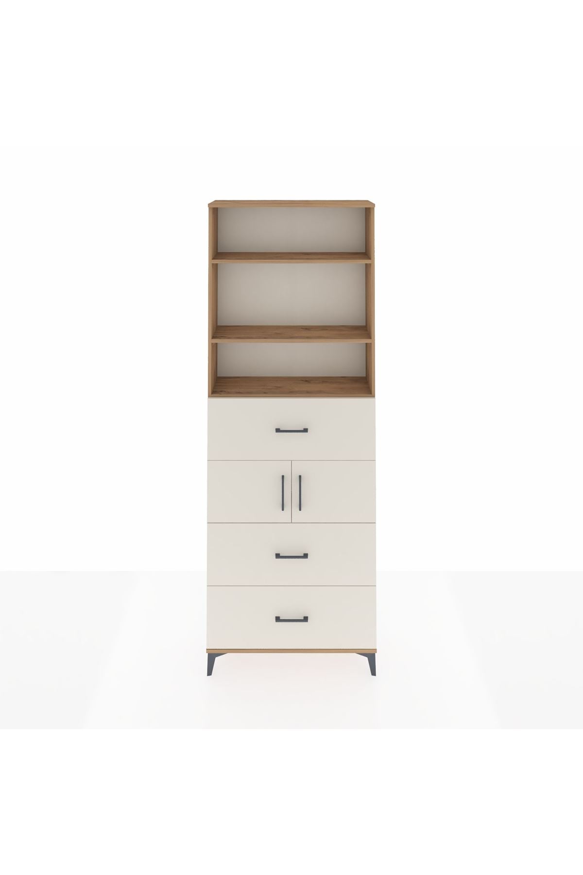 Arges Dolap 4 Raflı 3 Çekmeceli 2 Kapaklı 88x30x243 - S33M190V7A