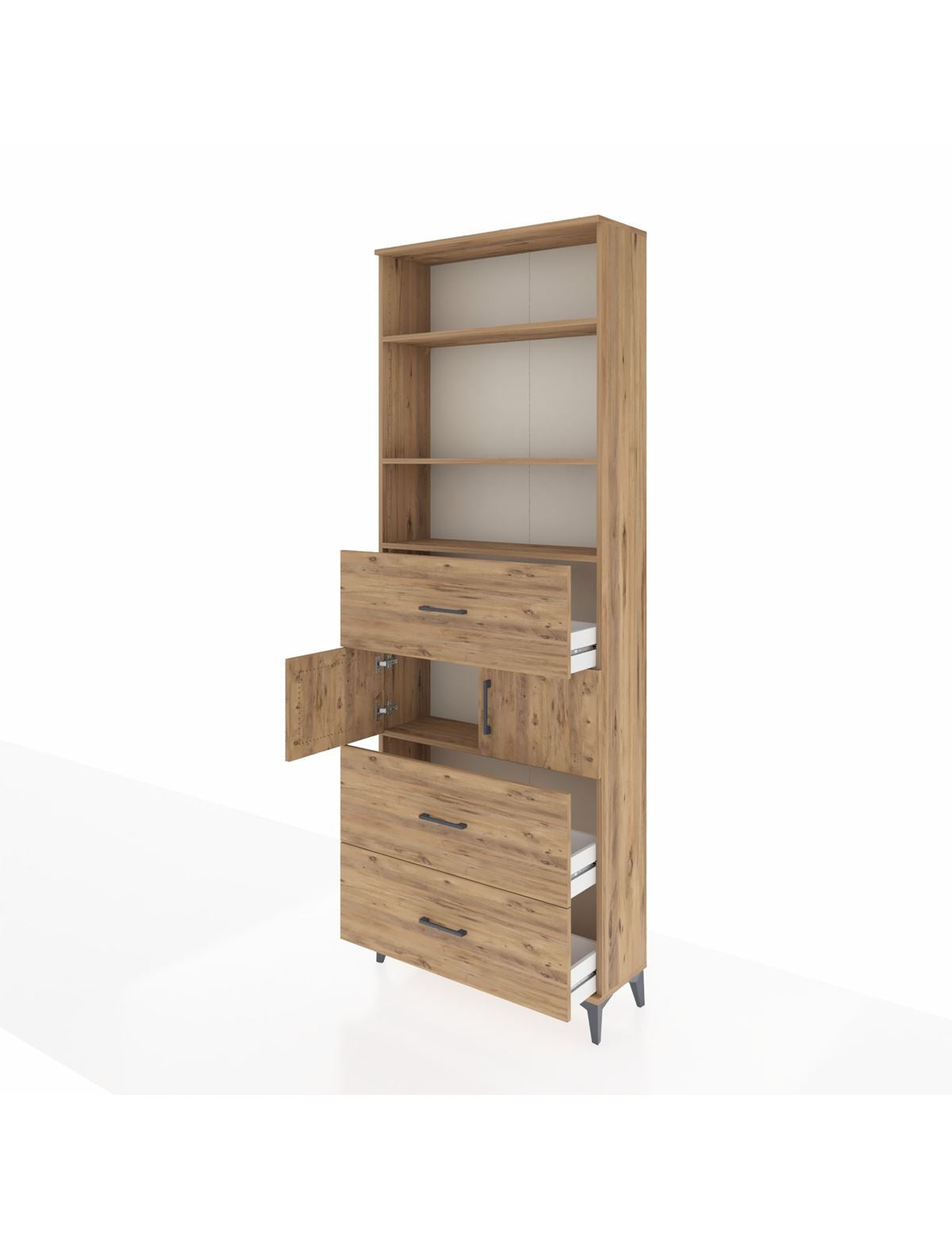 Arges Dolap 4 Raflı 3 Çekmeceli 2 Kapaklı 88x30x243 - S33M190V9A