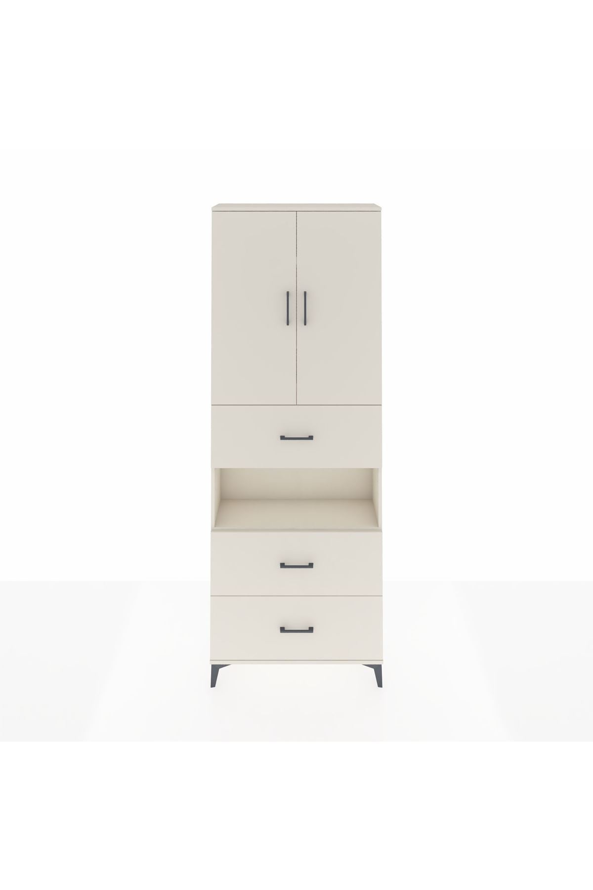 Arges Dolap 4 Raflı 3 Çekmeceli 2 Kapaklı 88x30x243 Aytaşı-Aytaşı