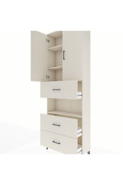 Arges Dolap 4 Raflı 3 Çekmeceli 2 Kapaklı 88x30x243 Aytaşı-Aytaşı