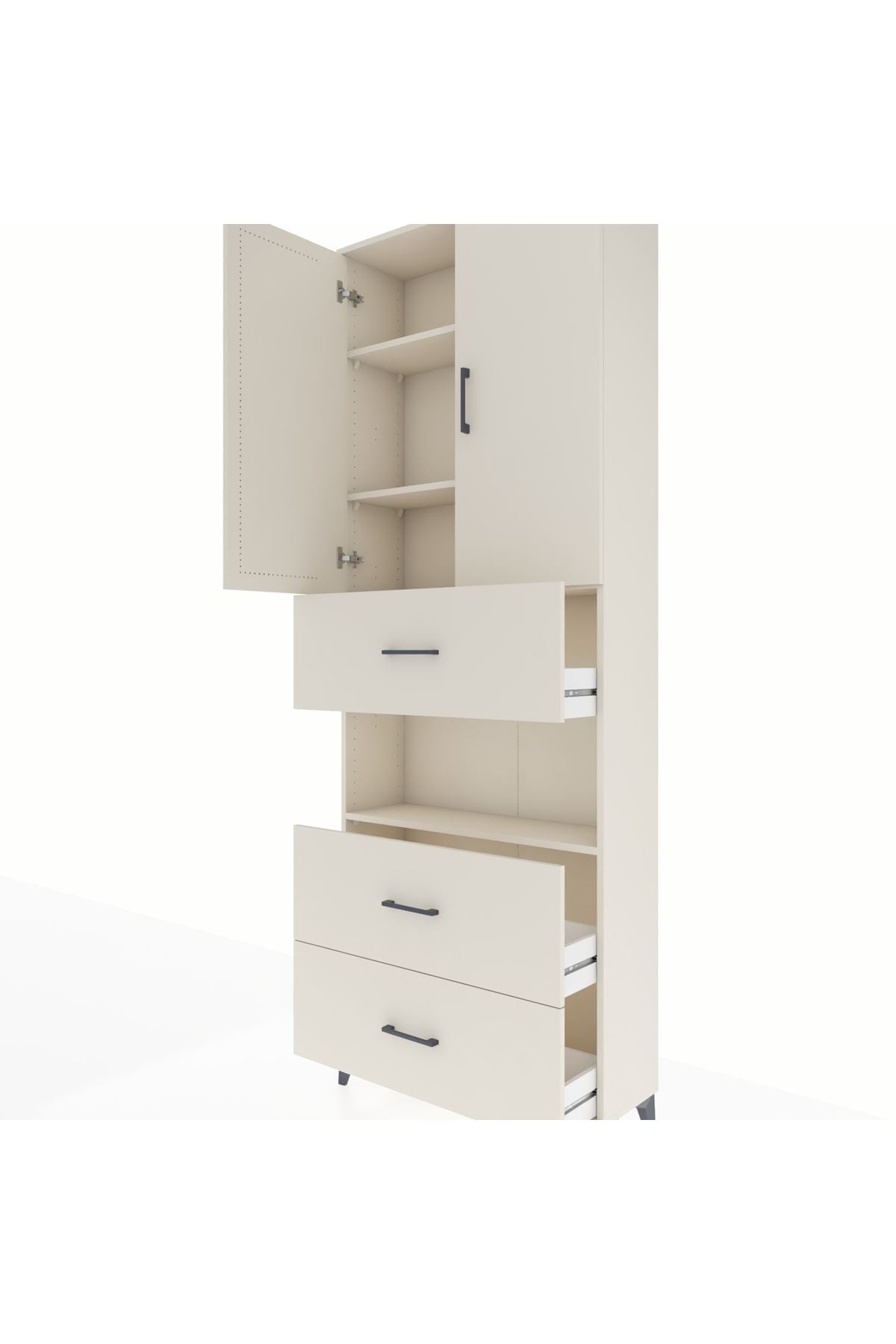 Arges Dolap 4 Raflı 3 Çekmeceli 2 Kapaklı 88x30x243 - S33M191V1A