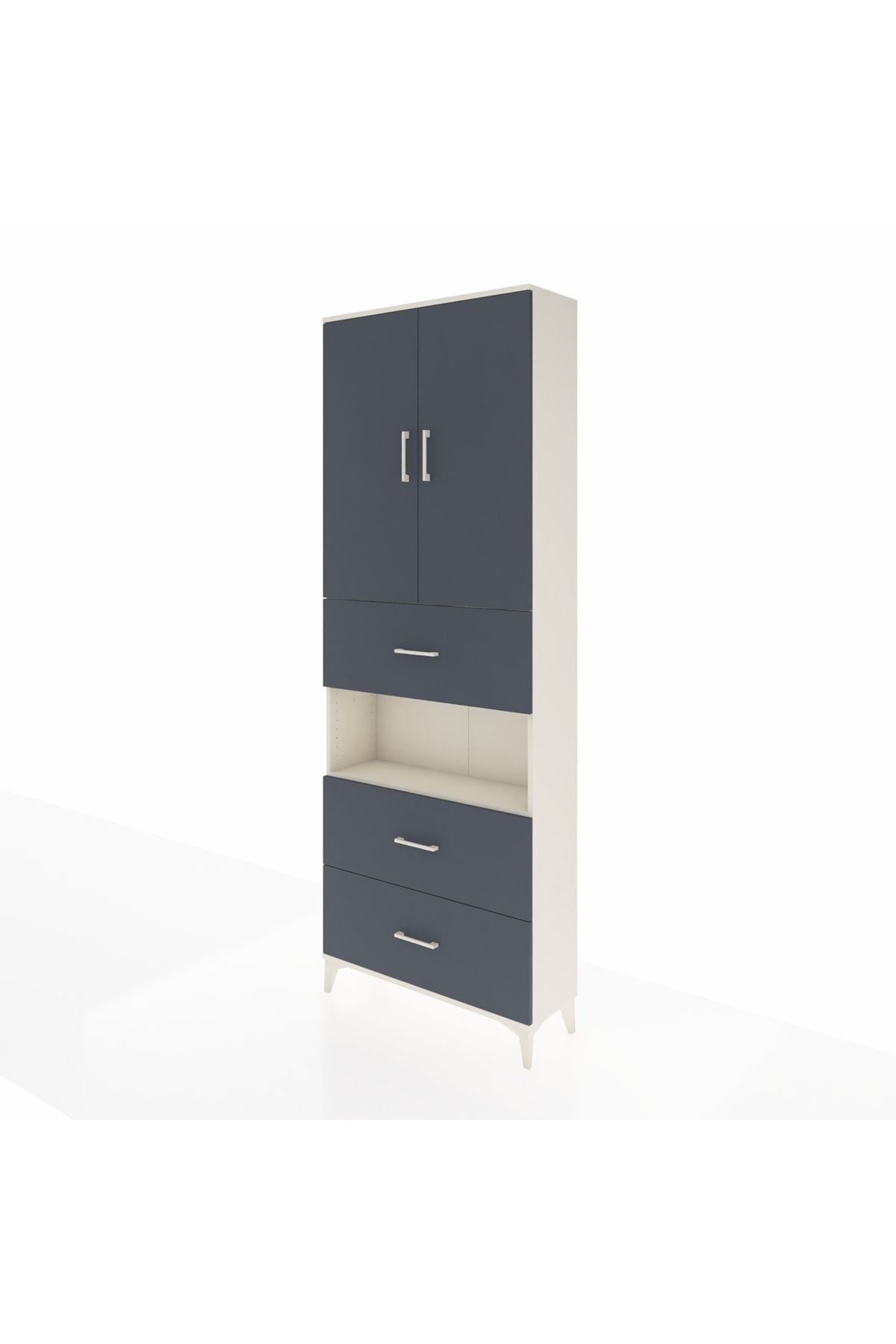 Arges Dolap 4 Raflı 3 Çekmeceli 2 Kapaklı 88x30x243 - S33M191V2A