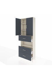 Arges Dolap 4 Raflı 3 Çekmeceli 2 Kapaklı 88x30x243 Aytaşı-Antrasit