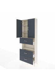 Arges Dolap 4 Raflı 3 Çekmeceli 2 Kapaklı 88x30x243 - S33M191V2A