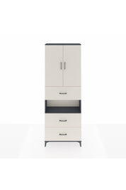 Arges Dolap 4 Raflı 3 Çekmeceli 2 Kapaklı 88x30x243 Antrasit-Aytaşı