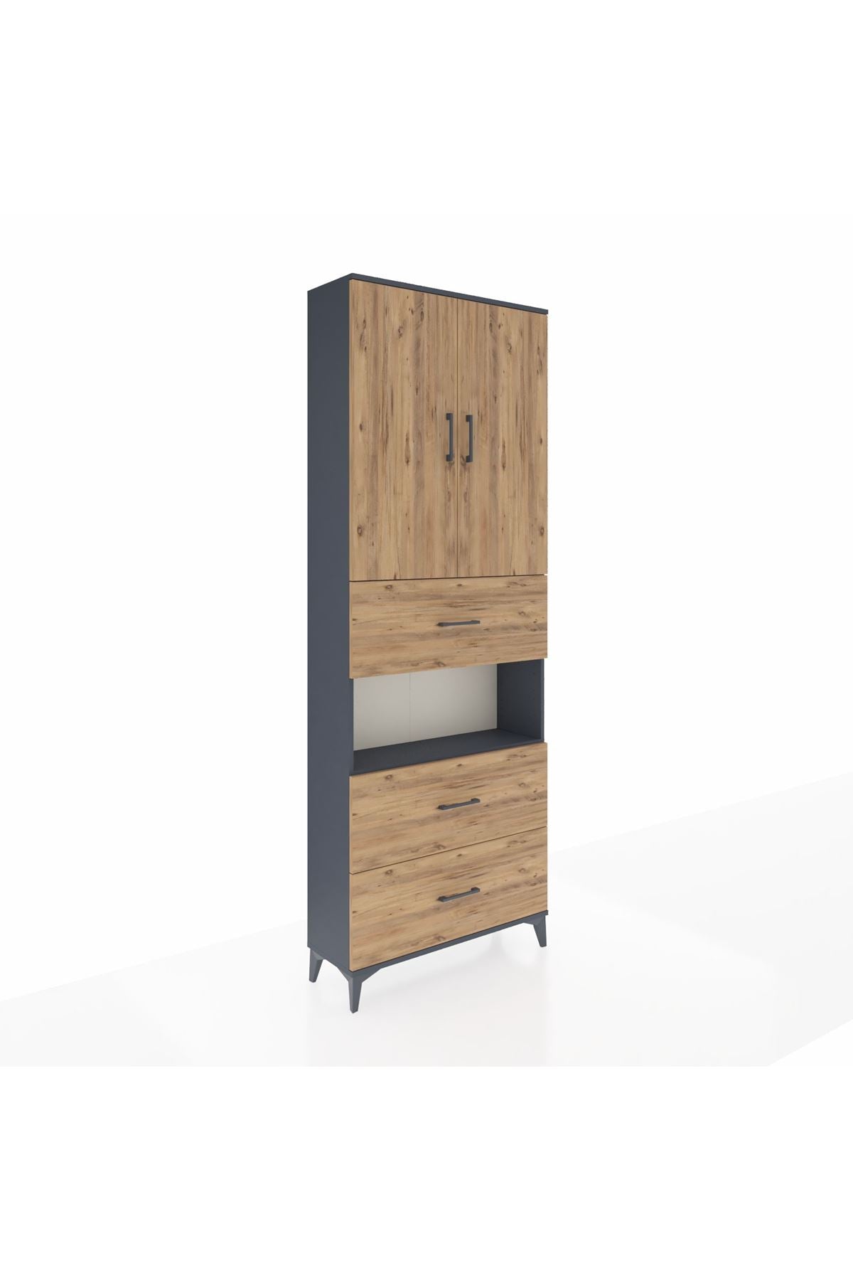 Arges Dolap 4 Raflı 3 Çekmeceli 2 Kapaklı 88x30x243 - S33M191V6A