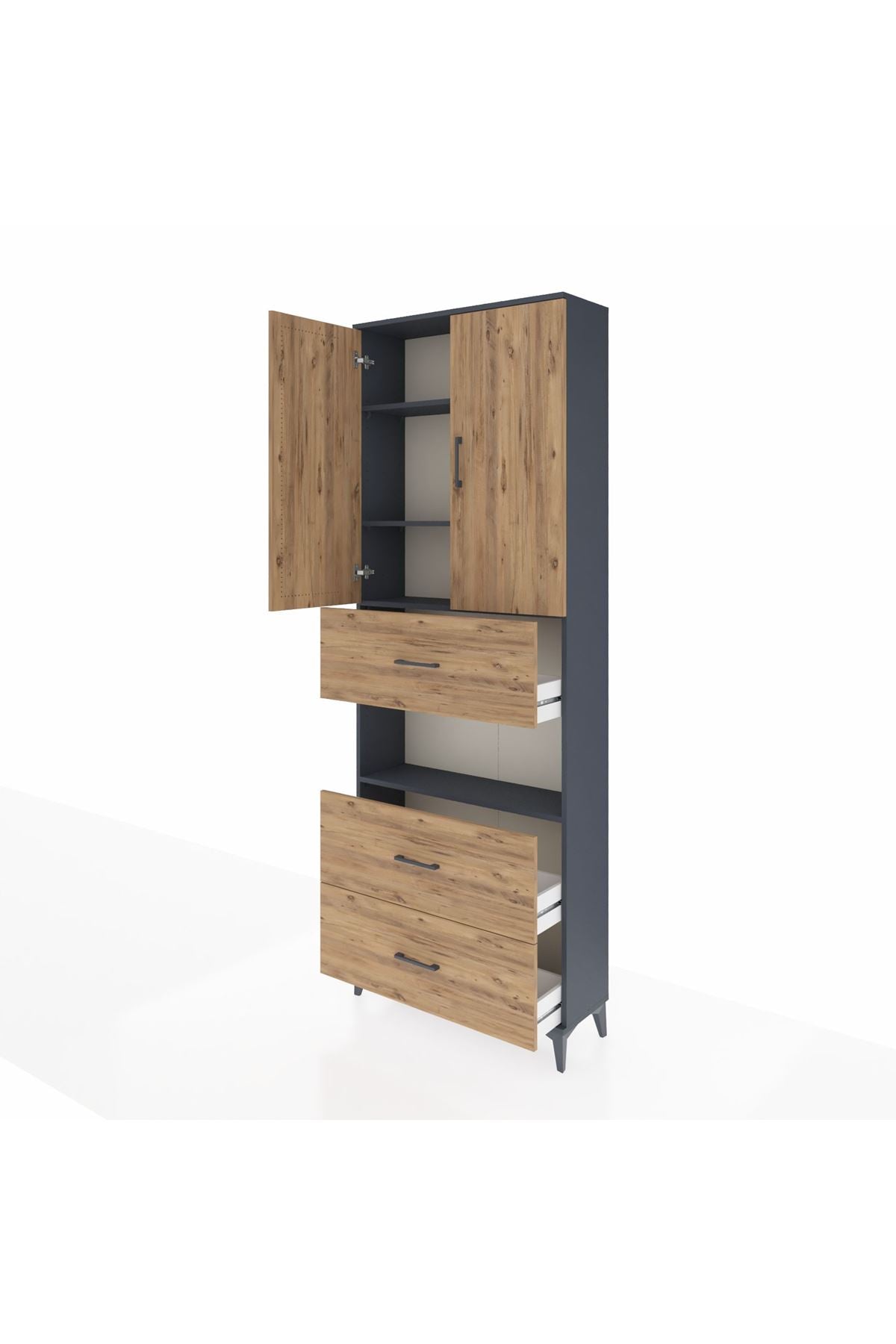Arges Dolap 4 Raflı 3 Çekmeceli 2 Kapaklı 88x30x243 - S33M191V6A