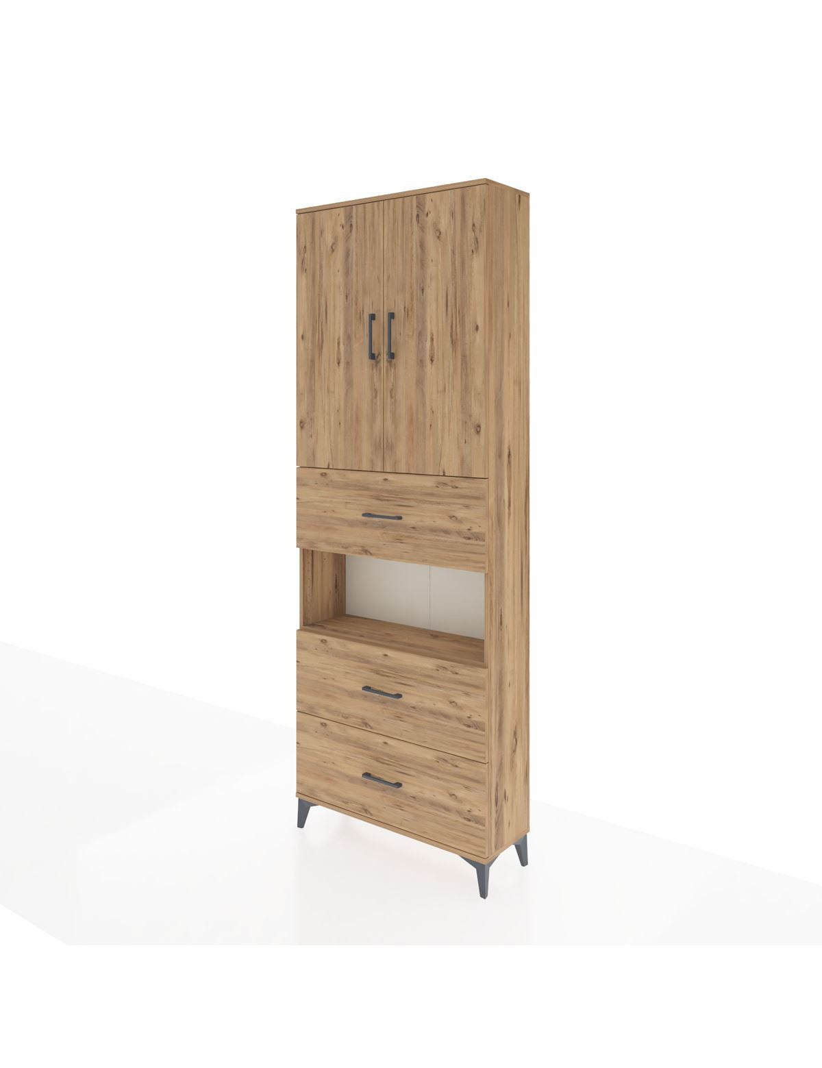 Arges Dolap 4 Raflı 3 Çekmeceli 2 Kapaklı 88x30x243 - S33M191V9A