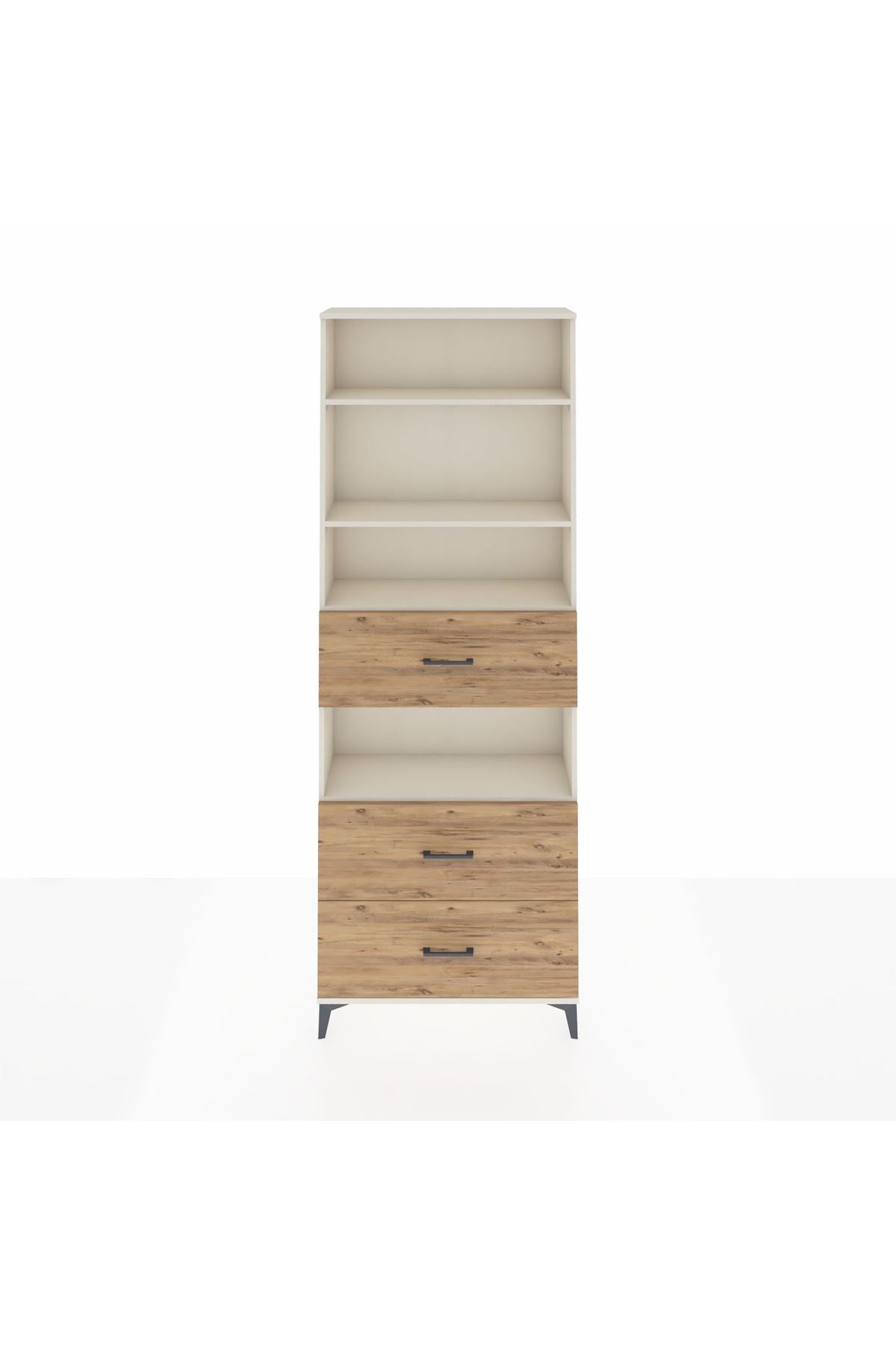 Arges Dolap 4 Raflı 3 Çekmeceli 88x30x243 Aytaşı-Çam