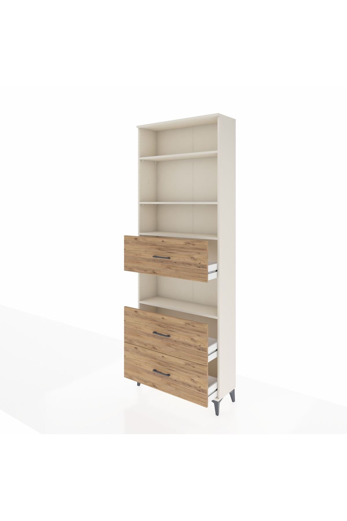 Arges Dolap 4 Raflı 3 Çekmeceli 88x30x243 Aytaşı-Çam