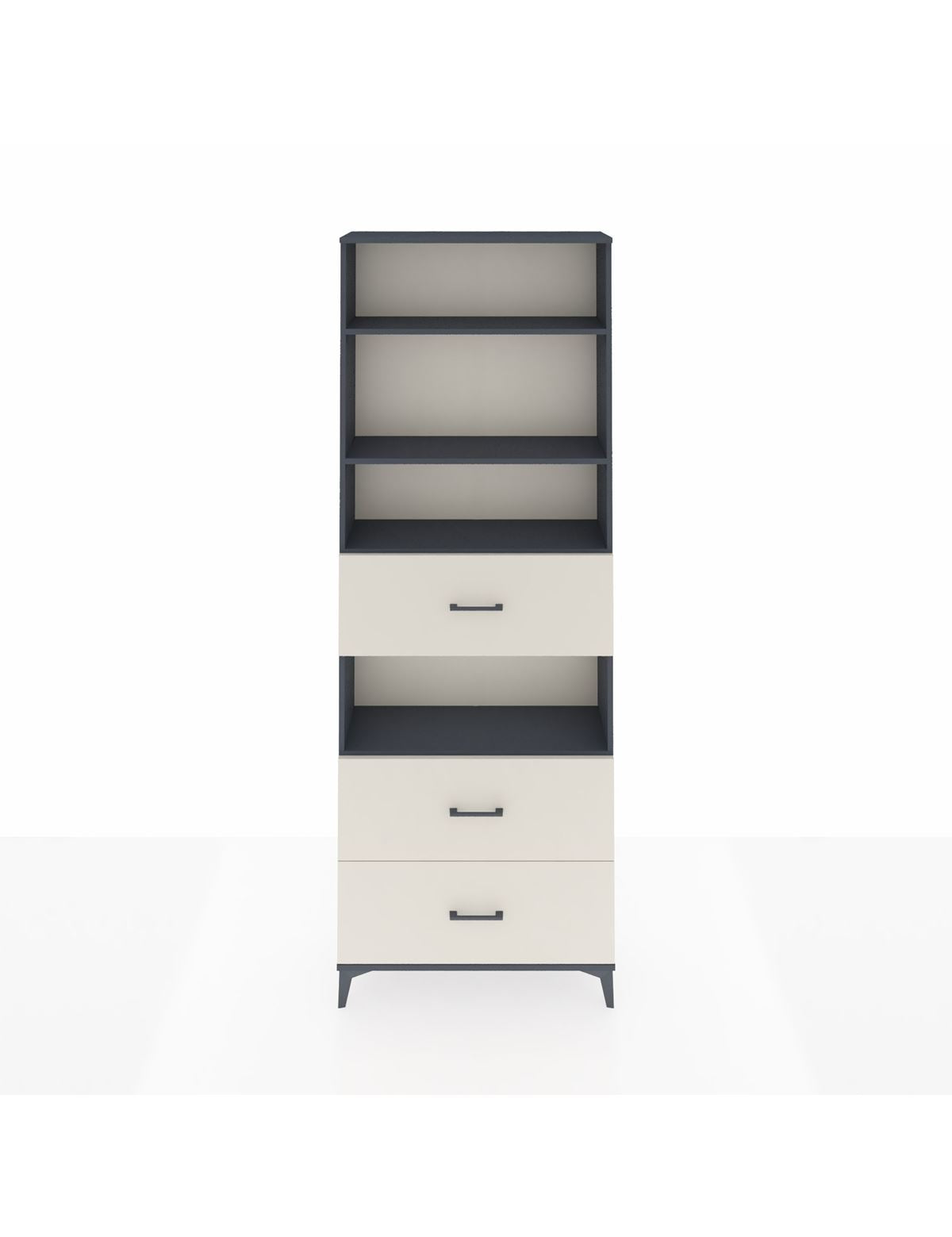 Arges Dolap 4 Raflı 3 Çekmeceli 88x30x243 Antrasit-Aytaşı