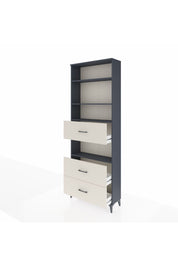 Arges Dolap 4 Raflı 3 Çekmeceli 88x30x243 Antrasit-Aytaşı