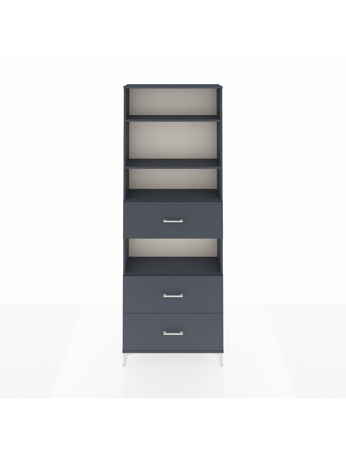 Arges Dolap 4 Raflı 3 Çekmeceli 88x30x243 Antrasit-Antrasit