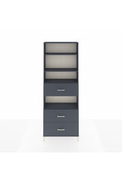 Arges Dolap 4 Raflı 3 Çekmeceli 88x30x243 Antrasit-Antrasit