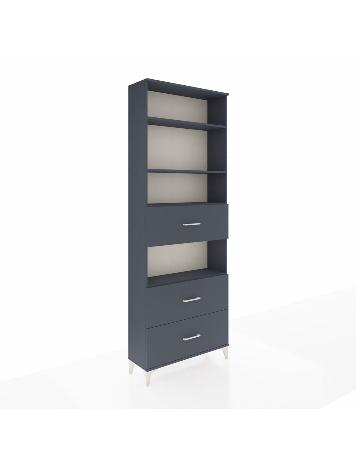 Arges Dolap 4 Raflı 3 Çekmeceli 88x30x243 Antrasit-Antrasit