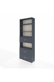 Arges Dolap 4 Raflı 3 Çekmeceli 88x30x243 Antrasit-Antrasit