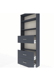 Arges Dolap 4 Raflı 3 Çekmeceli 88x30x243 Antrasit-Antrasit