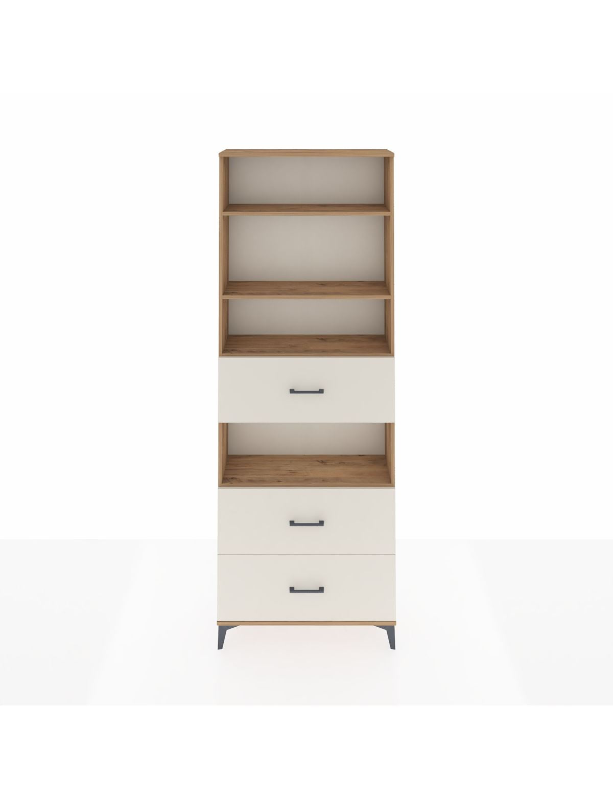 Arges Dolap 4 Raflı 3 Çekmeceli 88x30x243 Çam-Aytaşı