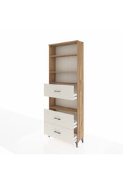 Arges Dolap 4 Raflı 3 Çekmeceli 88x30x243 Çam-Aytaşı