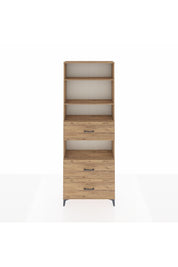 Arges Dolap 4 Raflı 3 Çekmeceli 88x30x243 Çam-Çam