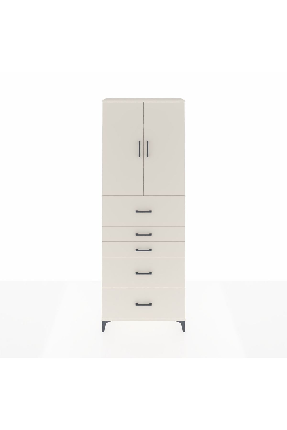 Arges Dolap 3 Raflı 5 Çekmeceli 2 Kapaklı 88x30x243 Aytaşı-Aytaşı