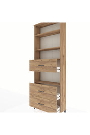 Arges Dolap 4 Raflı 3 Çekmeceli 88x30x243 Çam-Çam