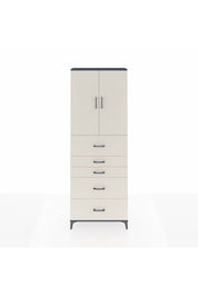 Arges Dolap 3 Raflı 5 Çekmeceli 2 Kapaklı 88x30x243 Antrasit-Aytaşı