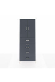 Arges Dolap 3 Raflı 5 Çekmeceli 2 Kapaklı 88x30x243 Antrasit-Antrasit