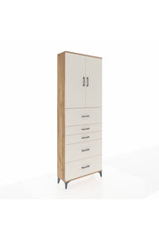 Arges Dolap 3 Raflı 5 Çekmeceli 2 Kapaklı 88x30x243 Çam-Aytaşı