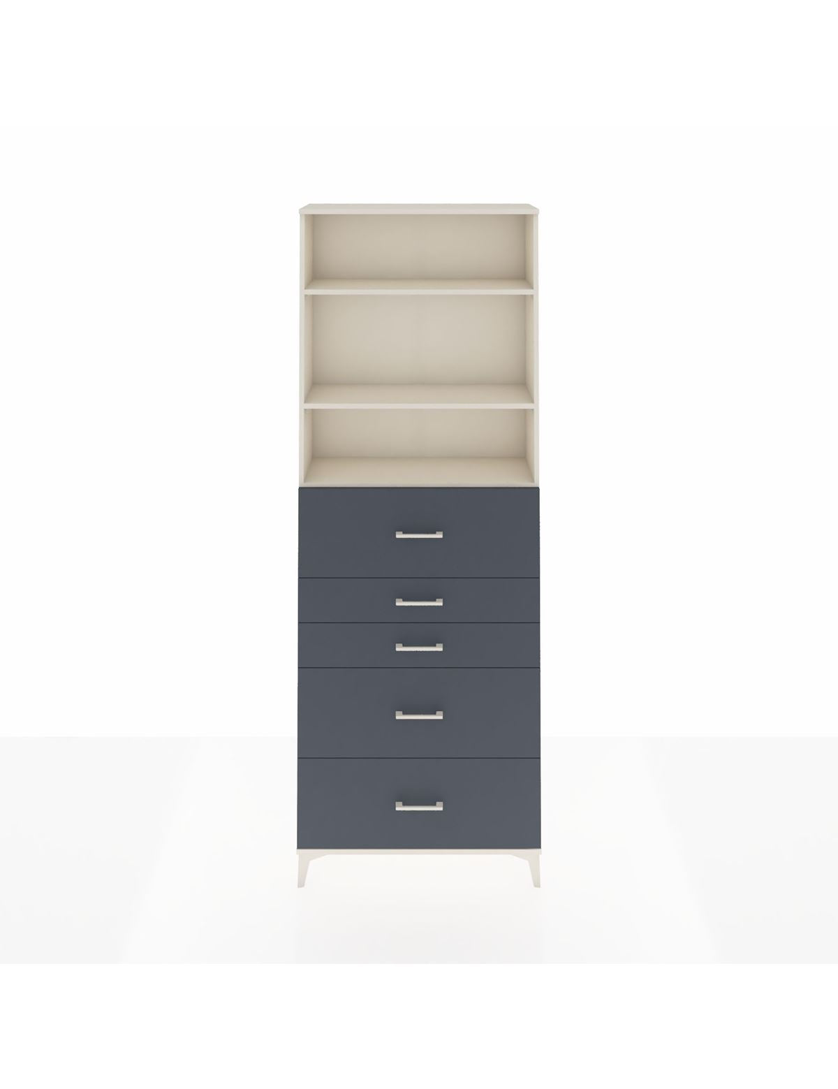 Arges Dolap 3 Raflı 5 Çekmeceli 88x30x243 Aytaşı-Antrasit