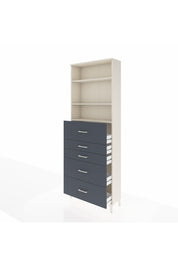 Arges Dolap 3 Raflı 5 Çekmeceli 88x30x243 Aytaşı-Antrasit