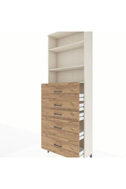 Arges Dolap 3 Raflı 5 Çekmeceli 88x30x243 Aytaşı-Çam